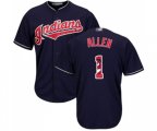 Cleveland Indians #1 Greg Allen Authentic Navy Blue Team Logo Fashion Cool Base Baseball Jersey