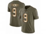 Baltimore Ravens #9 Justin Tucker Limited Olive Gold Salute to Service NFL Jersey