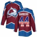 Colorado Avalanche #44 Mark Barberio Authentic Burgundy Red USA Flag Fashion NHL Jersey