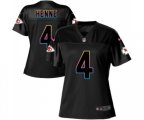 Women Kansas City Chiefs #4 Chad Henne Game Black Fashion Football Jersey