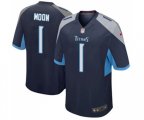 Tennessee Titans #1 Warren Moon Game Navy Blue Team Color Football Jersey