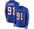 Buffalo Bills #91 Ed Oliver Limited Royal Blue Therma Long Sleeve Football Jersey