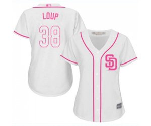 Women\'s San Diego Padres #38 Aaron Loup Authentic White Fashion Cool Base Baseball Jersey