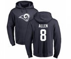 Los Angeles Rams #8 Brandon Allen Navy Blue Name & Number Logo Pullover Hoodie