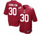 New York Giants #30 Antonio Hamilton Game Red Alternate Football Jersey