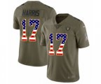 Oakland Raiders #17 Dwayne Harris Limited Olive USA Flag 2017 Salute to Service NFL Jersey