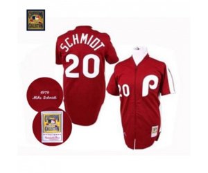 Philadelphia Phillies #20 Mike Schmidt Authentic Red Throwback Baseball Jersey