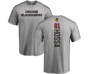 Chicago Blackhawks #81 Marian Hossa Ash Backer T-Shirt
