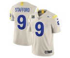 Los Angeles Rams 2022 #9 Matthew Stafford Bone White With 4-star C Patch Stitched NFL Jersey