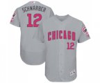 Chicago Cubs #12 Kyle Schwarber Grey Mother's Day Flexbase Authentic Collection Baseball Jersey