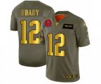 Tampa Bay Buccaneers #12 Tom Brady Limited Olive Gold 2019 Salute to Service Football Jersey