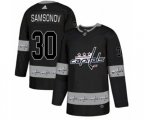 Washington Capitals #30 Ilya Samsonov Authentic Black Team Logo Fashion NHL Jersey