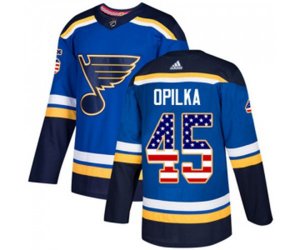 Adidas St. Louis Blues #45 Luke Opilka Authentic Blue USA Flag Fashion NHL Jersey