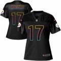 Women's Nike Pittsburgh Steelers #17 Eli Rogers Game Black Fashion NFL Jersey