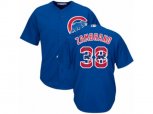 Chicago Cubs #38 Carlos Zambrano Authentic Royal Blue Team Logo Fashion Cool Base MLB Jersey