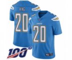 Los Angeles Chargers #20 Desmond King Electric Blue Alternate Vapor Untouchable Limited Player 100th Season Football Jersey