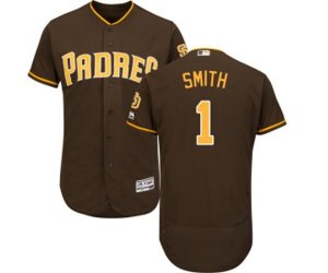 San Diego Padres #1 Ozzie Smith Brown Alternate Flex Base Authentic Collection MLB Jersey