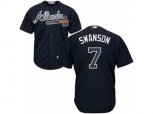 Atlanta Braves #7 Dansby Swanson Replica Blue Alternate Road Cool Base MLB Jersey