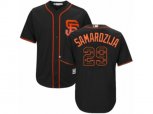 San Francisco Giants #29 Jeff Samardzija Authentic Black Team Logo Fashion Cool Base MLB Jersey