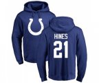 Indianapolis Colts #21 Nyheim Hines Royal Blue Name & Number Logo Pullover Hoodie