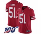 San Francisco 49ers #51 Malcolm Smith Red Team Color Vapor Untouchable Limited Player 100th Season Football Jersey