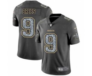 New Orleans Saints #9 Drew Brees Limited Gray Static Fashion Limited Football Jersey