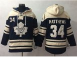Toronto Maple Leafs #34 Auston Matthews Blue Sawyer Hooded Sweatshirt Stitched NHL Jersey