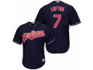 Cleveland Indians #7 Kenny Lofton Replica Navy Blue Alternate 1 Cool Base MLB Jersey