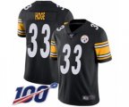 Pittsburgh Steelers #33 Merril Hoge Black Team Color Vapor Untouchable Limited Player 100th Season Football Jersey