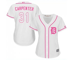 Women\'s Detroit Tigers #31 Ryan Carpenter Authentic White Fashion Cool Base Baseball Jersey