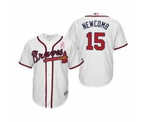 Sean Newcomb Atlanta Braves #15 White 2019 Mother\'s Day Cool Base Jersey