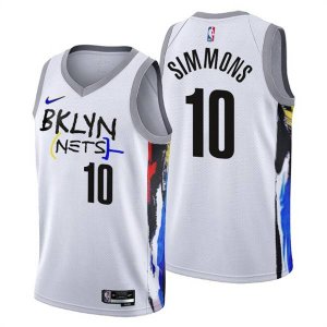 Brooklyn Nets #10 Ben Simmons 2022-23 White City Edition Stitched Basketball Jersey