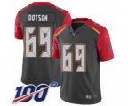 Tampa Bay Buccaneers #69 Demar Dotson Limited Gray Inverted Legend 100th Season Football Jersey