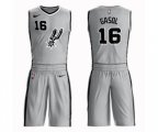 San Antonio Spurs #16 Pau Gasol Swingman Silver Basketball Suit Jersey Statement Edition
