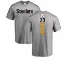 Pittsburgh Steelers #23 Joe Haden Ash Backer T-Shirt