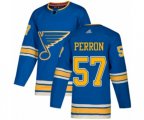 Adidas St. Louis Blues #57 David Perron Premier Navy Blue Alternate NHL Jersey