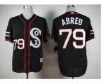 Men Chicago White Sox #79 Jose Abreu Black 2016 Official Cool Base Jersey