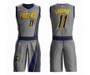 Indiana Pacers #11 Domantas Sabonis Swingman Gray Basketball Suit Jersey - City Edition
