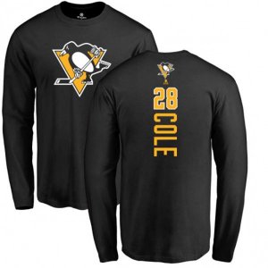 Pittsburgh Penguins #28 Ian Cole Black Backer Long Sleeve T-Shirt