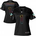 Women Miami Dolphins #1 Cody Parkey Game Black Fashion NFL Jersey