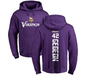 Minnesota Vikings #42 Ben Gedeon Purple Backer Pullover Hoodie
