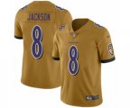Baltimore Ravens #8 Lamar Jackson Limited Gold Inverted Legend Football Jersey