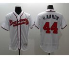 Atlanta Braves #44 Hank Aaron Majestic White Flexbase Authentic Collection Player Jersey