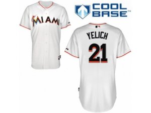 Miami Marlins #21 Christian Yelich Replica White Home Cool Base MLB Jersey