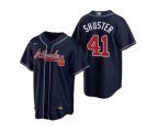 Atlanta Braves #41 Jared Shuster Navy 2020 MLB Draft Replica Alternate Jersey