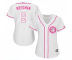 Women's Houston Astros #2 Alex Bregman Authentic White Fashion Cool Base Baseball Jersey