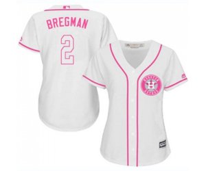 Women\'s Houston Astros #2 Alex Bregman Authentic White Fashion Cool Base Baseball Jersey