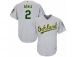 Oakland Athletics #2 Khris Davis Replica Grey Road Cool Base MLB Jersey