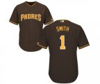 San Diego Padres #1 Ozzie Smith Replica Brown Alternate Cool Base MLB Jersey
