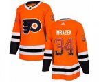 Adidas Philadelphia Flyers #34 Petr Mrazek Authentic Orange Drift Fashion NHL Jersey